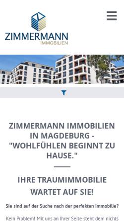 Vorschau der mobilen Webseite www.zi-immobilien.de, Zimmermann Immobilien Magdeburg