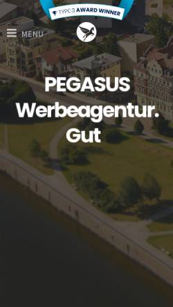 Vorschau der mobilen Webseite www.pega-sus.de, PEGASUS Werbeagentur GmbH