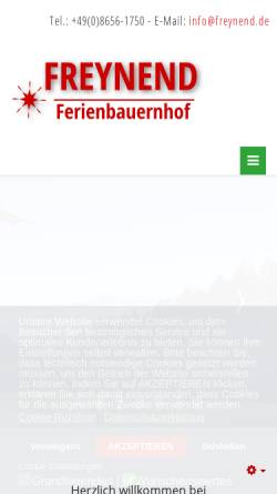 Vorschau der mobilen Webseite www.freynend.de, Haus Freynend