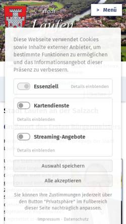 Vorschau der mobilen Webseite stadtlaufen.de, Stadt Laufen