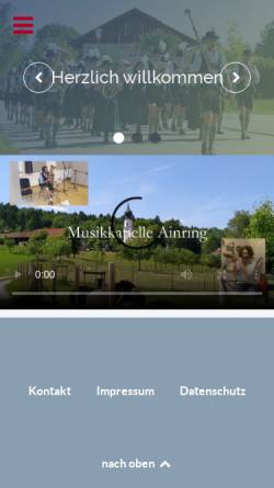 Vorschau der mobilen Webseite www.musikkapelle-ainring.de, Musikkapelle Ainring