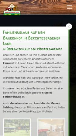 Vorschau der mobilen Webseite www.meisterbauer.de, Meisterbauerhof