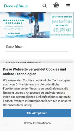 Vorschau der mobilen Webseite www.deco-line.de, Deco-Line GmbH