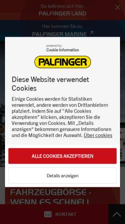 Vorschau der mobilen Webseite www.palfinger.de, Palfinger GmbH