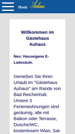 Vorschau der mobilen Webseite www.auhaus.de, Gästehaus Auhaus