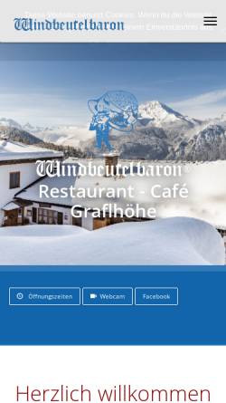 Vorschau der mobilen Webseite www.windbeutelbaron.de, Alpengasthof Graflhöhe