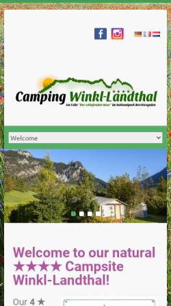 Vorschau der mobilen Webseite www.camping-winkl.de, Camping Winkl-Landthal