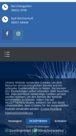 Vorschau der mobilen Webseite www.betten-zauner.de, Betten Zauner