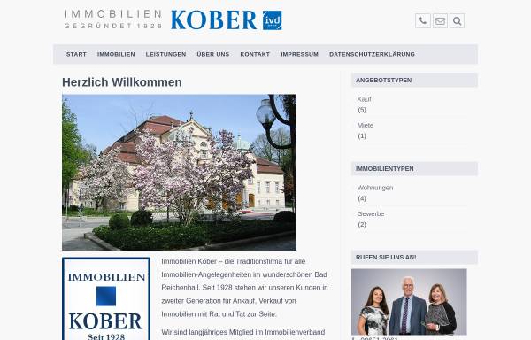 Vorschau von www.immobilien-kober.de, Immobilien Kober RDM