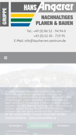 Vorschau der mobilen Webseite www.bauherrenzentrum.de, Bauherren-Zentrum Angerer