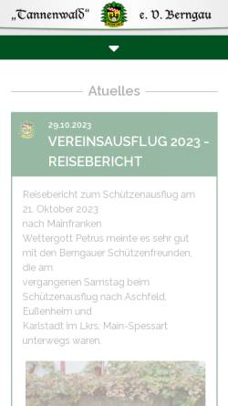 Vorschau der mobilen Webseite www.tannenwald-berngau.de, Schützenverein 