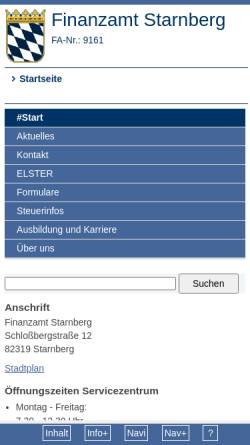 Vorschau der mobilen Webseite www.finanzamt.bayern.de, Finanzamt Starnberg