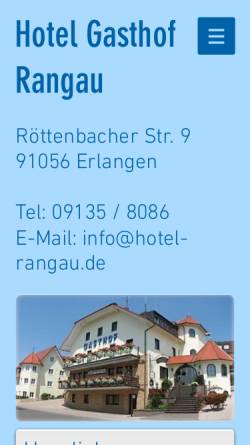 Vorschau der mobilen Webseite www.hotel-rangau.de, Hotel Gasthof Rangau