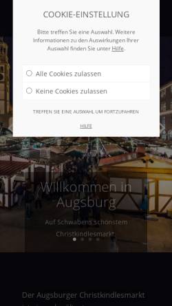 Vorschau der mobilen Webseite augsburgerchristkindlesmarkt.com, Augsburger Christkindlesmarkt