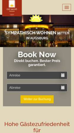 Vorschau der mobilen Webseite www.ostamkoe.de, City Hotel Ost am Kö