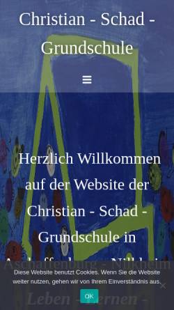 Vorschau der mobilen Webseite www.christian-schad-volksschule.de, Christian-Schad-Volksschule