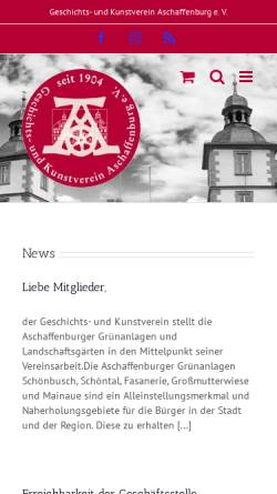 Vorschau der mobilen Webseite www.geschichtsverein-aschaffenburg.de, Geschichts- und Kunstverein Aschaffenburg