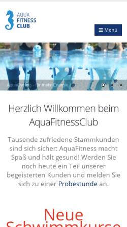 Vorschau der mobilen Webseite aqua-fitness-club.de, Aqua-Fitness-Club und Schwimmschule Kurz