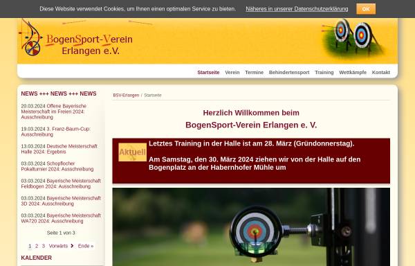 Vorschau von www.bsv-erlangen.de, Bogensport-Verein Erlangen e.V.