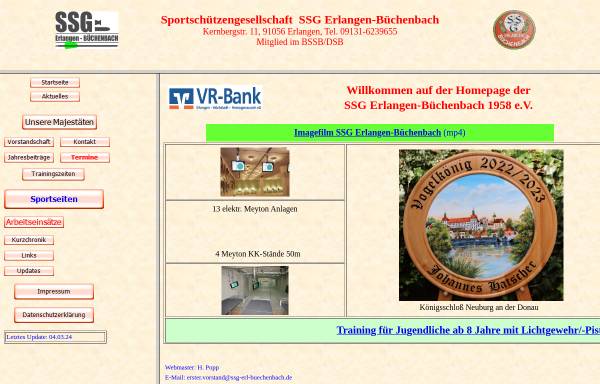 Vorschau von bgv.bssb.de, Sportschützengesellschaft Erlangen-Büchenbach e.V.