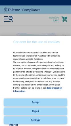 Vorschau der mobilen Webseite www.thieme-compliance.de, Thieme Compliance GmbH