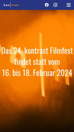 Vorschau der mobilen Webseite www.kontrast-filmfest.de, kon | trast - Das Bayreuther Filmfest