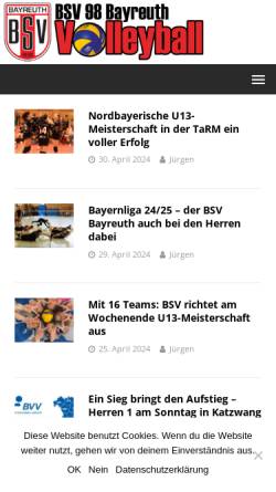 Vorschau der mobilen Webseite bsv-bayreuth.de, BSV 98 Bayreuth e.V.
