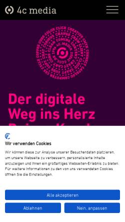 Vorschau der mobilen Webseite www.cccc.de, Werbeagentur 4c Media