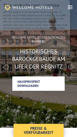 Vorschau der mobilen Webseite www.welcome-hotels.com, Hotel Residenzschloss