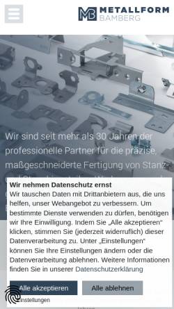 Vorschau der mobilen Webseite www.metallform-glaser.de, Metallform Glaser