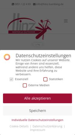 Vorschau der mobilen Webseite www.hinz-bamberg.de, Mode Hinz