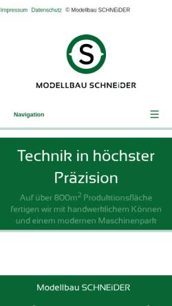 Vorschau der mobilen Webseite www.modellbau-schneider.com, Modellbau Schneider