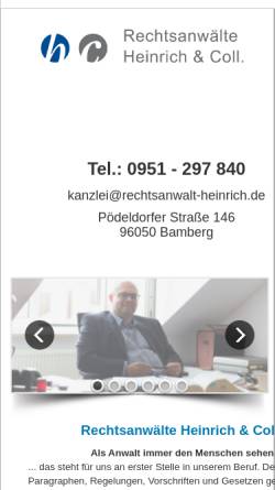 Vorschau der mobilen Webseite www.rechtsanwalt-heinrich.de, Rechtsanwalt & Notar Heinrich