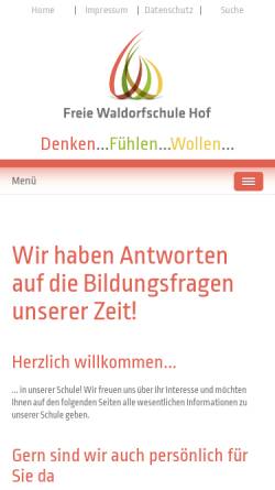 Vorschau der mobilen Webseite www.waldorfschule-hof.de, Freie Waldorfschule Hof