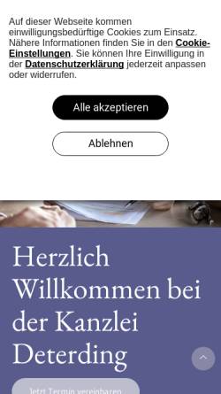 Vorschau der mobilen Webseite www.kanzlei-deterding.de, Kanzlei Deterding