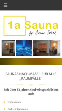 Vorschau der mobilen Webseite 1a-sauna.de, Sauna Sobek