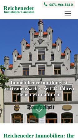 Vorschau der mobilen Webseite www.reicheneder-immobilien.de, Reicheneder Immobilien