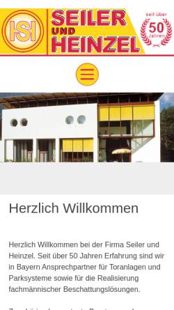 Vorschau der mobilen Webseite www.seiler-heinzel.de, Seiler und Heinzel Rolladenbau
