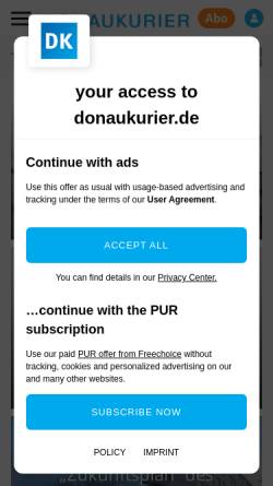 Vorschau der mobilen Webseite www.donaukurier.de, Donaukurier