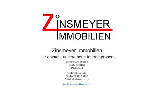 Vorschau von www.zinsmeyer.de, Zinsmeyer Immobilien