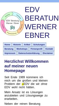 Vorschau der mobilen Webseite www.werner-ebner.de, EDV Beratung Werner Ebner