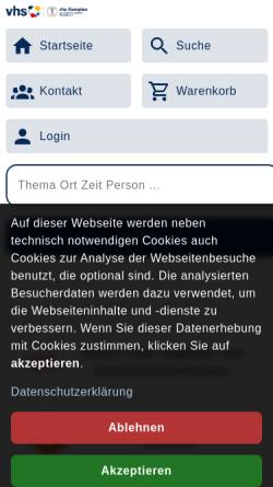 Vorschau der mobilen Webseite vhs-kempten.de, Volkshochschule (VHS)