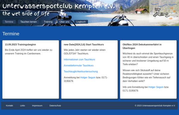 Vorschau von www.usck.de, Unterwassersportclub Kempten e.V.