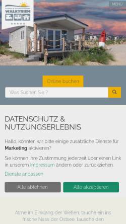 Vorschau der mobilen Webseite www.camping-walkyrien.de, Camping Walkyrien, Heinrich Gosch