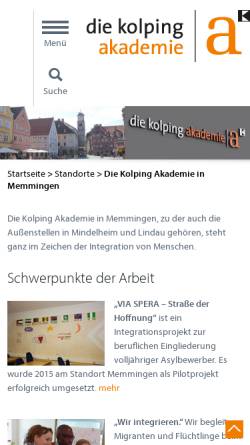 Vorschau der mobilen Webseite www.kolping-mm.de, Kolping Bildungszentrum