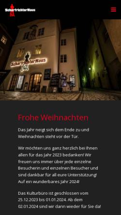 Vorschau der mobilen Webseite scharfrichterhaus.de, Scharfrichter - Haus