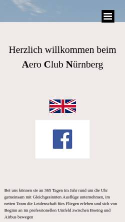 Vorschau der mobilen Webseite www.aeroclub-nuernberg.de, Aero-Club Nürnberg