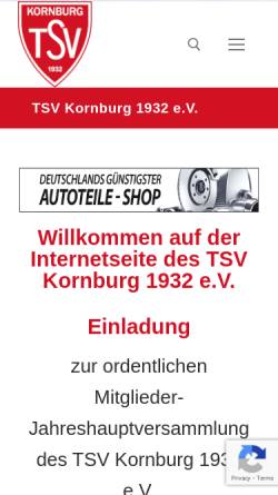 Vorschau der mobilen Webseite www.tsv-kornburg.de, TSV Kornburg 1932 e.V.