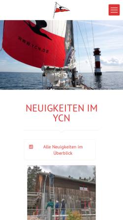 Vorschau der mobilen Webseite www.ycn.de, Yacht-Club Noris e.V.