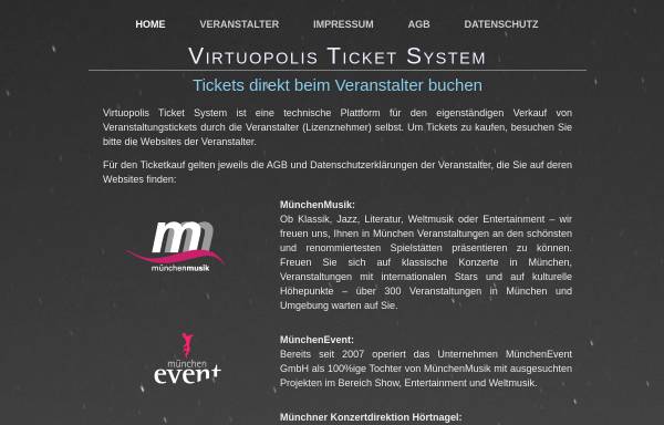 Vorschau von www.virtuopolis.de, Virtuopolis Ticketservice